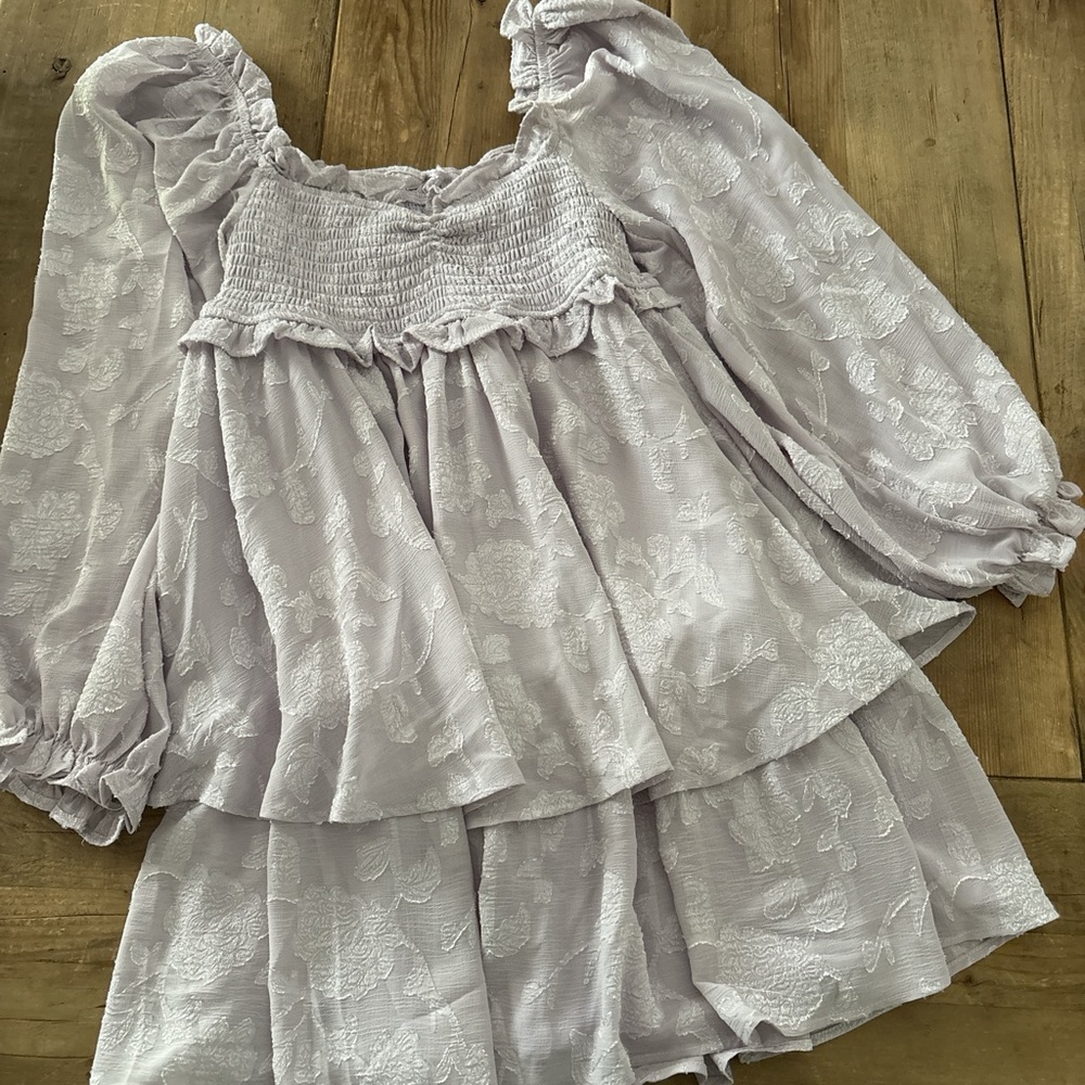 Altard state long sleeve purple dress